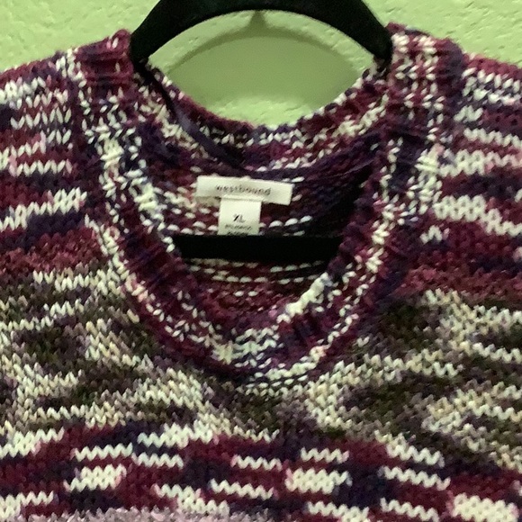 Westbound Crew Neck Hand Knit Sweater Tunic Spacedye Multi size XL Pullover - Picture 2 of 6